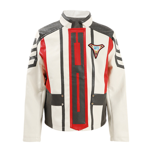 胜利队队服皮夹克男女童春新款奥特曼外套英雄中大童帅气PU皮上衣