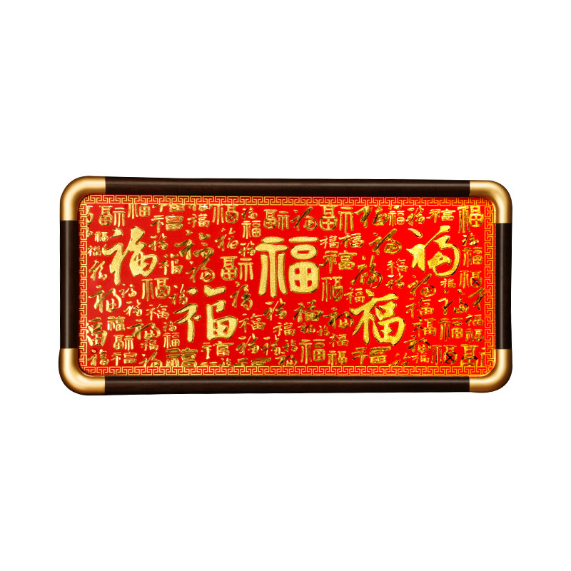 百福图铜雕画桌面摆台手工铜板画