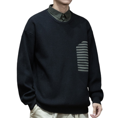 假两件毛衣翻领加大码内搭针织衫