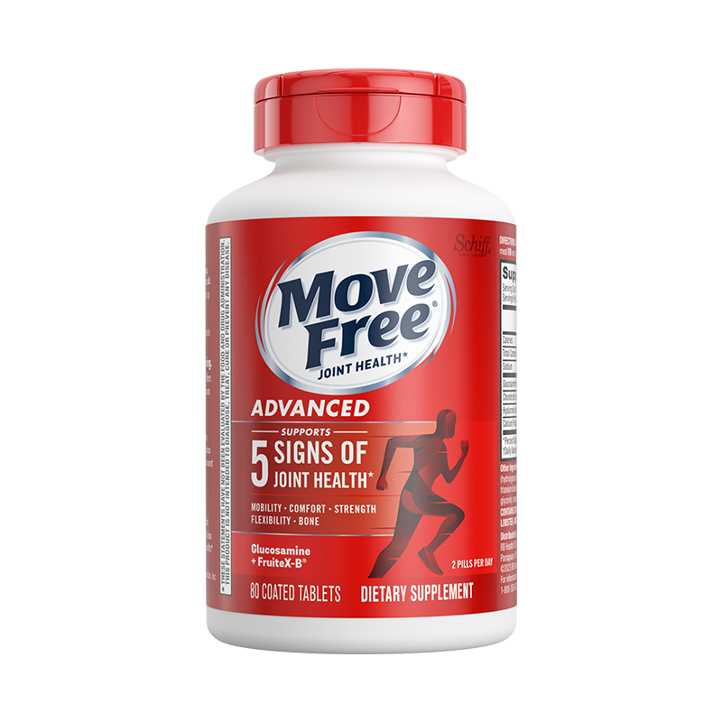 movefree益节红瓶氨糖软骨素加钙片氨基葡萄糖维骨力关节宝80粒