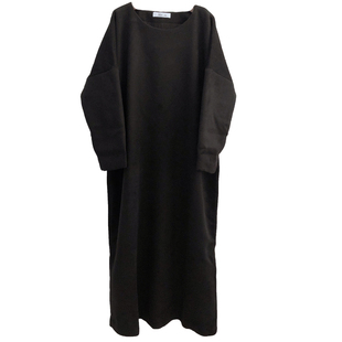 暗黑巫女系秋冬原创设计袍子连衣裙  宽松大码显瘦羊毛呢保暖长袍