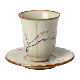 复古汝窑闻香杯 杯垫｜汝瓷猫咪品茗杯茶杯中式可养家用功夫茶具