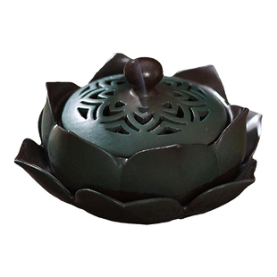 陶瓷莲花香熏炉家用室内檀香沉香熏香炉大号香薰炉烟灰香灰盘香炉