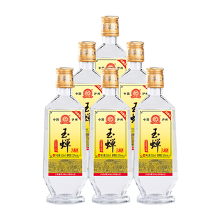 玉蝉大曲酒80加量版525ml浓香型白酒52度泸州光瓶高粱酒6瓶整箱装