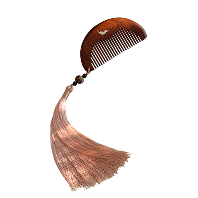 镶银黑檀中式木梳子刻字