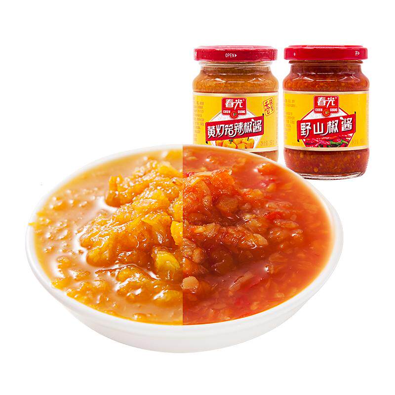 春光食品 海南特产调味黄灯笼辣椒酱150g×2二合一 辣口不辣喉