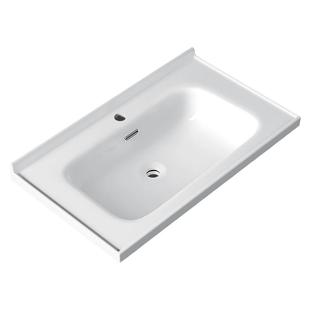 一体陶瓷盆台中盆半嵌入式洗脸盆洗手盆卫生间洗漱浴室柜面单盆80