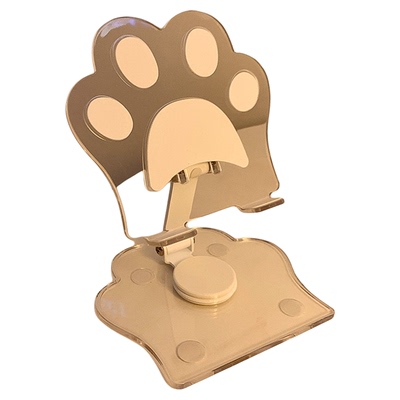 猫爪亚克力360旋转折叠手机支架