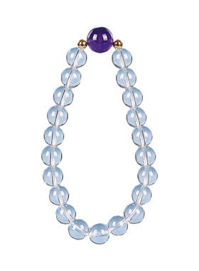 天然巴西白水晶手串紫水晶手链