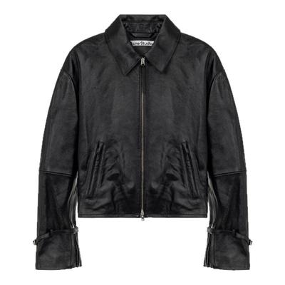 Acne Studios潮流都市女士拉链休闲皮夹克上衣银泰百货精品301574