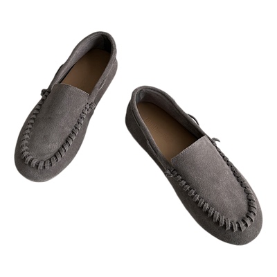 韩版反绒牛皮豆豆鞋女单鞋