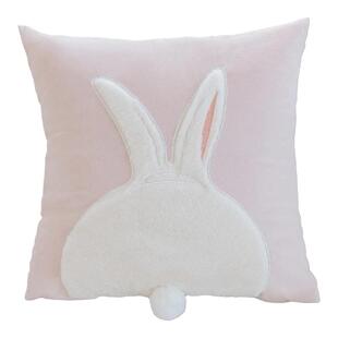兔子毛绒抱枕民宿粉色爱心样板间靠枕客厅可爱沙发奶油风可拆洗