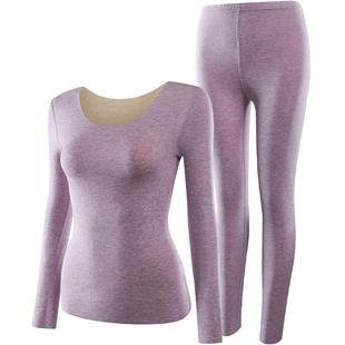 俞兆林保暖内衣女士加绒加厚发热套装无痕打底冬季贴身秋衣秋裤冬