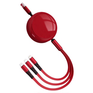 2025马年100W超级快充三合一数据线定制logo一拖三充电线送客户订做适用华为苹果安卓type-c小礼品伴手礼实用