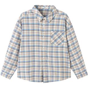 巴拉巴拉儿童格子衬衫男童女童衬衣春秋款童装中大童宝宝上衣外套