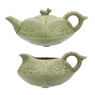 耀州窑青瓷茶壶套装新中式陶瓷复古风家用纯手工简约整套茶具套装