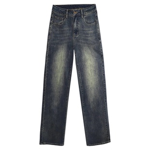 加绒牛仔裤女2026新款爆款冬季加厚小个子高腰阔腿显瘦窄版直筒裤