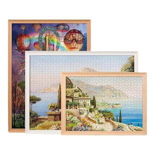 实木拼图裱框1000片大相框定制300 500 2000块尺寸装做画框架挂墙