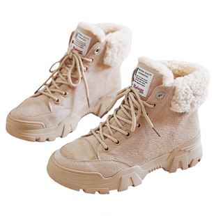 雪地靴女防滑雪靴女款鞋子真皮马丁靴大码棉鞋雪地鞋靴子女士短靴
