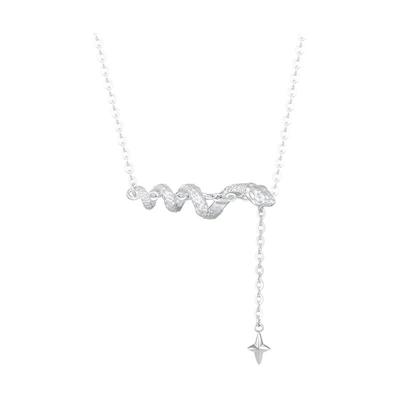 中国黄金足银卷卷灵蛇项链送女友