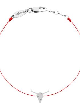 红绳女士镶钻金细绳制手链