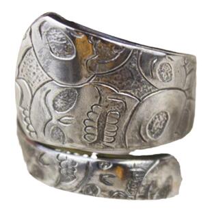 Spoon㊣美国代购 手作复古趣味个性汤匙螺旋形设计哥特式戒指