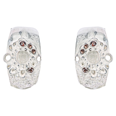 pupilcasket耳环纯银质感宝石