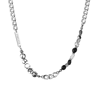 VOYAGE天然石串珠男士项链男款钛钢男生锁骨链潮牌百搭高级感配饰