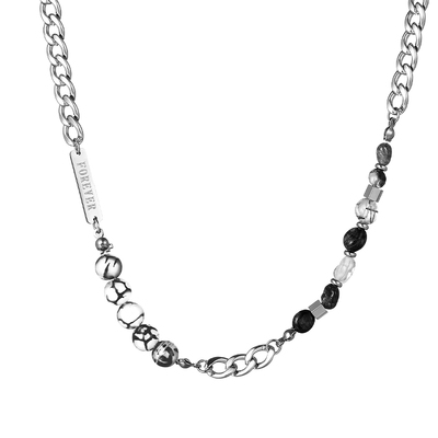 VOYAGE钛钢天然石拼接项链设计感