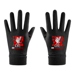 利物浦欧冠克洛普红军萨拉赫足球迷麂皮绒手套男女骑行车防风保暖