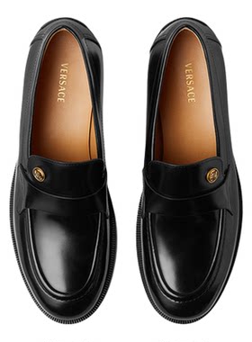 【送礼】VERSACE/范思哲 男士Manu皮革乐福鞋