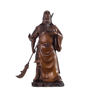 古铜官 紫铜关羽摆件 铜关公客厅玄关家居摆设关二爷人物像礼品