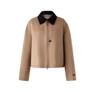 【100%美丽诺羊毛】Eland衣恋毛呢外套女短款羊毛大衣2025冬新款