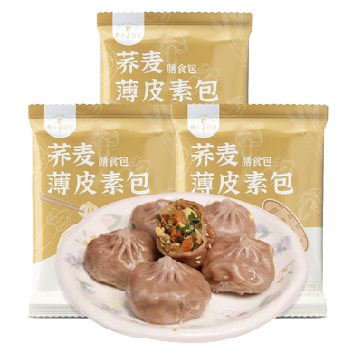 野人日记荞麦包子膳食小笼包500g