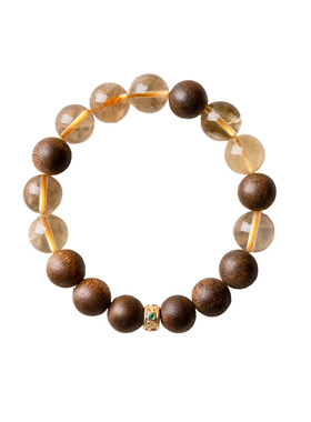 【招财定心】奇楠沉香黄水晶手串范李李聚财气稳心态创业守业手链