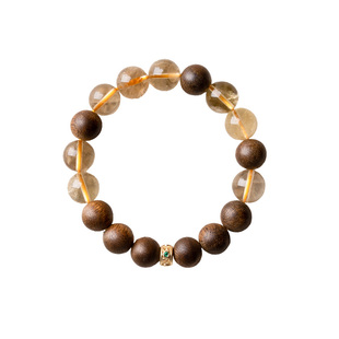 【招财定心】奇楠沉香黄水晶手串范李李聚财气稳心态创业守业手链