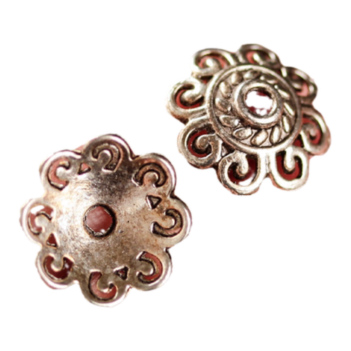 藏银花托圆珠隔片垫片文玩配饰半成品手链手工文玩手串饰品配件