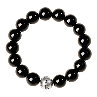 宫里上新黑曜石手串男士六字真言手链串珠天然正品男生生日礼物