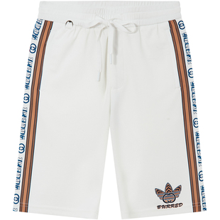 BM欧美式短裤男夏季2024新款侧条纹裤子男潮牌字母印花运动休闲裤