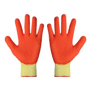 来安之涂桔胶手套浸胶作业手套劳保手套涂胶耐磨建筑工地港口搬卸