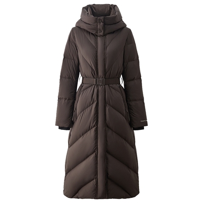 OCHIRLY欧时力长款连帽羽绒外套