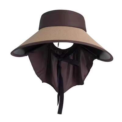 户外遮阳草帽大帽檐2026新款防晒帽子夏季女款防紫外线空顶太阳帽