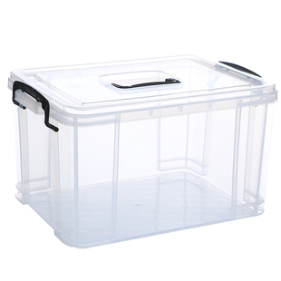 迷你收纳整理箱加厚透明塑料储物箱小号玩具积木分类收纳盒环保型