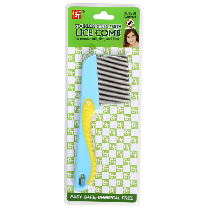 钢针密齿梳去虱子卵超密齿铁篦子梳去屑 DOUBLE SIDED LICE COMB