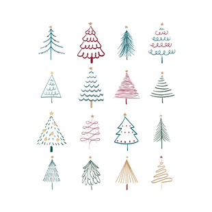 迷你圣诞树DIY门窗户玻璃贴纸咖啡馆店铺新年节日橱窗布置窗花