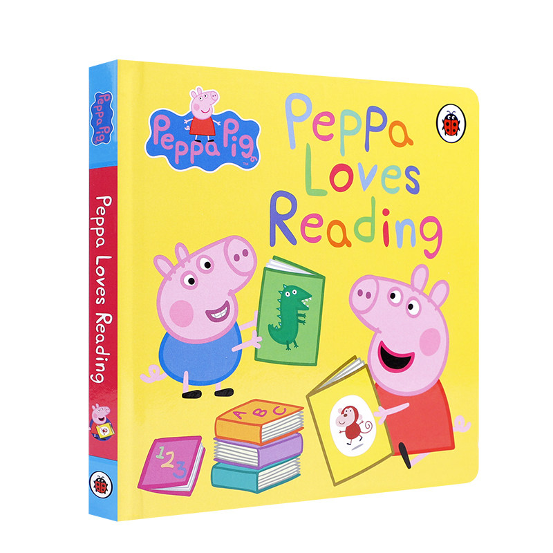 英文原版进口小猪佩奇:佩奇爱读书Peppa Pig: Peppa Loves Reading低幼儿童英语启蒙认知绘本宝宝亲子互动共读撕不烂纸板书