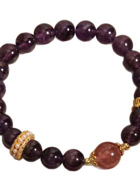 天然紫水晶手串女款轻奢小众礼物