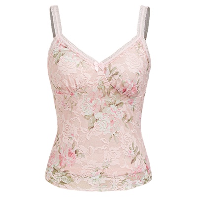 CIDER辣妹碎花背心荷叶边蝴蝶结蕾丝吊带上衣114541089