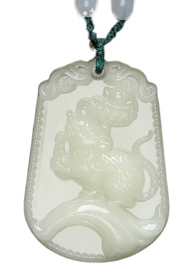 天然和田玉12生肖守护神观音吊坠