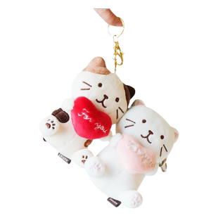 日本HAPiNS贴贴三花猫挂件钥匙扣磁吸一对情侣玩偶礼物送女友生日